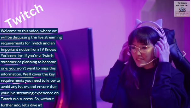 
Essential Requirements for Live Streaming on Twitch: Don't Miss Out on this TV Knows You.com, Inc. Announcement


https://tvknowsyou.com/twitch.html


Welcome to this video, where we will be discussing the live streaming requirements for Twitch and an important notice from TV Knows You.com, Inc. If you're a Twitch streamer or planning to become one, you won't want to miss this information. We'll cover the key requirements you need to know to avoid any issues and ensure that your live streaming experience on Twitch is a success. So, without further ado, let's dive in!


Re: Requirements for Live Streaming Video on Twitch

Dear Sir/Madam,

I am writing to inform you of the requirements for the use of live streaming video technology that can be picked up on a cell phone in the United States of America, which is protected by my patents, U.S. Patent No. 10,958,961 B2 and U.S. Patent No. 10,205,986 B2. As the owner of these patents, I hold exclusive rights to the use of this technology.

It has come to my attention that many end users on your platform are currently streaming live video content that is in violation of my patents. I would like to remind you that all Twitch end users must obtain an End User License from my company, TV Knows You.com, Inc., in order to legally stream any kind of live streaming video that can be picked up on a cell phone in the United States of America. This license can be purchased at our website, https://tvknowsyou.com.

Furthermore, I would like to inform you that Twitch Interactive, Inc. itself is also required to obtain a Developer License from my company. The cost of this license is three percent of your annual revenue and it can only be purchased by contacting the CEO of TV Knows You.com, Inc. at ceo@tvknowsyou.com.

I urge you to inform all of your end users of these requirements and to ensure that they comply with them in order to avoid any potential legal issues related to patent infringement. Failure to comply with these requirements may result in legal action.

Thank you for your attention to this matter.

Sincerely,

Gabriel De La Vega Jr.
702-592-5939



Thank you for watching this video on Live Streaming Requirements for Twitch. We hope you found this information helpful and informative. Remember, compliance with Twitch's guidelines is crucial for a successful and uninterrupted live streaming experience. Keep in mind the requirements mentioned in this video and ensure that you are meeting them. If you have any questions or concerns, feel free to visit our website at tvknowsyou.com for more information. Don't forget to like and subscribe for more valuable content, and we'll see you in the next video!


live streaming, Twitch, requirements, video production, broadcasting, online content creation, streaming software, video quality, encoding, internet speed, video settings, video equipment, streaming setup, streaming tips, video production tips
